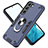 Silicone Matte Finish and Plastic Back Cover Case with Magnetic Finger Ring Stand Y01B for Samsung Galaxy S21 Plus 5G