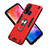 Silicone Matte Finish and Plastic Back Cover Case with Magnetic Finger Ring Stand Y01B for Vivo Y50