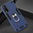 Silicone Matte Finish and Plastic Back Cover Case with Magnetic Finger Ring Stand YB1 for Vivo Y11s