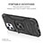 Silicone Matte Finish and Plastic Back Cover Case with Magnetic Finger Ring Stand YF1 for Apple iPhone 13 Pro