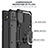 Silicone Matte Finish and Plastic Back Cover Case with Magnetic Finger Ring Stand YF1 for Samsung Galaxy A51 4G