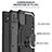 Silicone Matte Finish and Plastic Back Cover Case with Magnetic Finger Ring Stand YF1 for Samsung Galaxy A51 5G