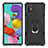 Silicone Matte Finish and Plastic Back Cover Case with Magnetic Finger Ring Stand YF1 for Samsung Galaxy M40S