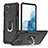 Silicone Matte Finish and Plastic Back Cover Case with Magnetic Finger Ring Stand YF1 for Samsung Galaxy Note 10 Lite