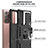 Silicone Matte Finish and Plastic Back Cover Case with Magnetic Finger Ring Stand YF1 for Samsung Galaxy Note 20 Ultra 5G