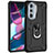 Silicone Matte Finish and Plastic Back Cover Case with Magnetic Finger Ring Stand Z01 for Motorola Moto Edge 30 Pro 5G
