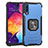 Silicone Matte Finish and Plastic Back Cover Case with Magnetic Finger Ring Stand ZJ2 for Samsung Galaxy A30S