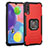 Silicone Matte Finish and Plastic Back Cover Case with Magnetic Finger Ring Stand ZJ2 for Samsung Galaxy A70