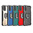Silicone Matte Finish and Plastic Back Cover Case with Magnetic Finger Ring Stand ZJ2 for Samsung Galaxy Note 20 5G