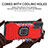 Silicone Matte Finish and Plastic Back Cover Case with Magnetic Finger Ring Stand ZJ2 for Samsung Galaxy S20 FE (2022) 5G