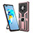 Silicone Matte Finish and Plastic Back Cover Case with Magnetic Finger Ring Stand ZL1 for Huawei Mate 40 Pro+ Plus