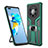 Silicone Matte Finish and Plastic Back Cover Case with Magnetic Finger Ring Stand ZL1 for Huawei Mate 40 Pro+ Plus Green