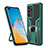 Silicone Matte Finish and Plastic Back Cover Case with Magnetic Finger Ring Stand ZL1 for Huawei P40 Green