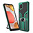 Silicone Matte Finish and Plastic Back Cover Case with Magnetic Finger Ring Stand ZL1 for Samsung Galaxy A42 5G Green