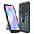 Silicone Matte Finish and Plastic Back Cover Case with Magnetic Finger Ring Stand ZL1 for Xiaomi Redmi 9AT Cyan