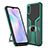 Silicone Matte Finish and Plastic Back Cover Case with Magnetic Finger Ring Stand ZL1 for Xiaomi Redmi 9AT Green