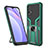Silicone Matte Finish and Plastic Back Cover Case with Magnetic Finger Ring Stand ZL1 for Xiaomi Redmi 9T 4G Green