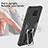 Silicone Matte Finish and Plastic Back Cover Case with Magnetic Finger Ring Stand ZL1 for Xiaomi Redmi Note 9 Pro