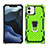 Silicone Matte Finish and Plastic Back Cover Case with Magnetic Stand A01 for Apple iPhone 12