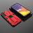 Silicone Matte Finish and Plastic Back Cover Case with Magnetic Stand A01 for Samsung Galaxy S21 FE 5G