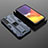 Silicone Matte Finish and Plastic Back Cover Case with Magnetic Stand A01 for Samsung Galaxy S21 Plus 5G