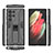 Silicone Matte Finish and Plastic Back Cover Case with Magnetic Stand A01 for Samsung Galaxy S23 Ultra 5G