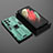 Silicone Matte Finish and Plastic Back Cover Case with Magnetic Stand A01 for Samsung Galaxy S23 Ultra 5G