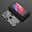 Silicone Matte Finish and Plastic Back Cover Case with Magnetic Stand A02 for Xiaomi Mi 11 Ultra 5G