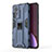 Silicone Matte Finish and Plastic Back Cover Case with Magnetic Stand A02 for Xiaomi Mi 12 5G