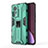 Silicone Matte Finish and Plastic Back Cover Case with Magnetic Stand A02 for Xiaomi Mi 12 5G Green