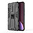 Silicone Matte Finish and Plastic Back Cover Case with Magnetic Stand A02 for Xiaomi Mi 12 Lite 5G Black