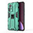 Silicone Matte Finish and Plastic Back Cover Case with Magnetic Stand A02 for Xiaomi Mi 12 Lite 5G Green