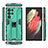 Silicone Matte Finish and Plastic Back Cover Case with Magnetic Stand A03 for Samsung Galaxy S23 Ultra 5G Green