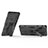 Silicone Matte Finish and Plastic Back Cover Case with Magnetic Stand A03 for Vivo iQOO 8 Pro 5G Black