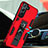 Silicone Matte Finish and Plastic Back Cover Case with Magnetic Stand A04 for Samsung Galaxy S22 5G