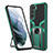 Silicone Matte Finish and Plastic Back Cover Case with Magnetic Stand A05 for Samsung Galaxy S21 5G Green