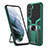Silicone Matte Finish and Plastic Back Cover Case with Magnetic Stand A05 for Samsung Galaxy S21 Plus 5G Green