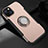 Silicone Matte Finish and Plastic Back Cover Case with Magnetic Stand A08 for Apple iPhone 14