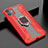 Silicone Matte Finish and Plastic Back Cover Case with Magnetic Stand for Apple iPhone 11