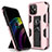 Silicone Matte Finish and Plastic Back Cover Case with Magnetic Stand for Apple iPhone 12 Mini