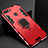 Silicone Matte Finish and Plastic Back Cover Case with Magnetic Stand for Huawei Honor 7A Red