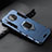 Silicone Matte Finish and Plastic Back Cover Case with Magnetic Stand for Huawei Mate 30 Pro Blue