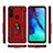 Silicone Matte Finish and Plastic Back Cover Case with Magnetic Stand for Motorola Moto G Pro