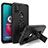 Silicone Matte Finish and Plastic Back Cover Case with Magnetic Stand for Motorola Moto G10