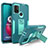 Silicone Matte Finish and Plastic Back Cover Case with Magnetic Stand for Motorola Moto G10 Power