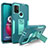 Silicone Matte Finish and Plastic Back Cover Case with Magnetic Stand for Motorola Moto G30
