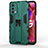 Silicone Matte Finish and Plastic Back Cover Case with Magnetic Stand for OnePlus Nord N200 5G