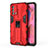 Silicone Matte Finish and Plastic Back Cover Case with Magnetic Stand for Oppo A95 4G