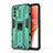 Silicone Matte Finish and Plastic Back Cover Case with Magnetic Stand for Oppo K9 Pro 5G Green