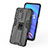 Silicone Matte Finish and Plastic Back Cover Case with Magnetic Stand for Oppo K9S 5G